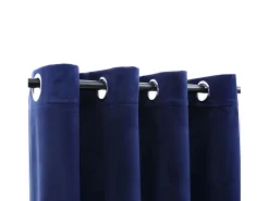 Cortinas opacas anillas 2 pzas terciopelo oscuro 140x225cm ES401023 Azul Hot