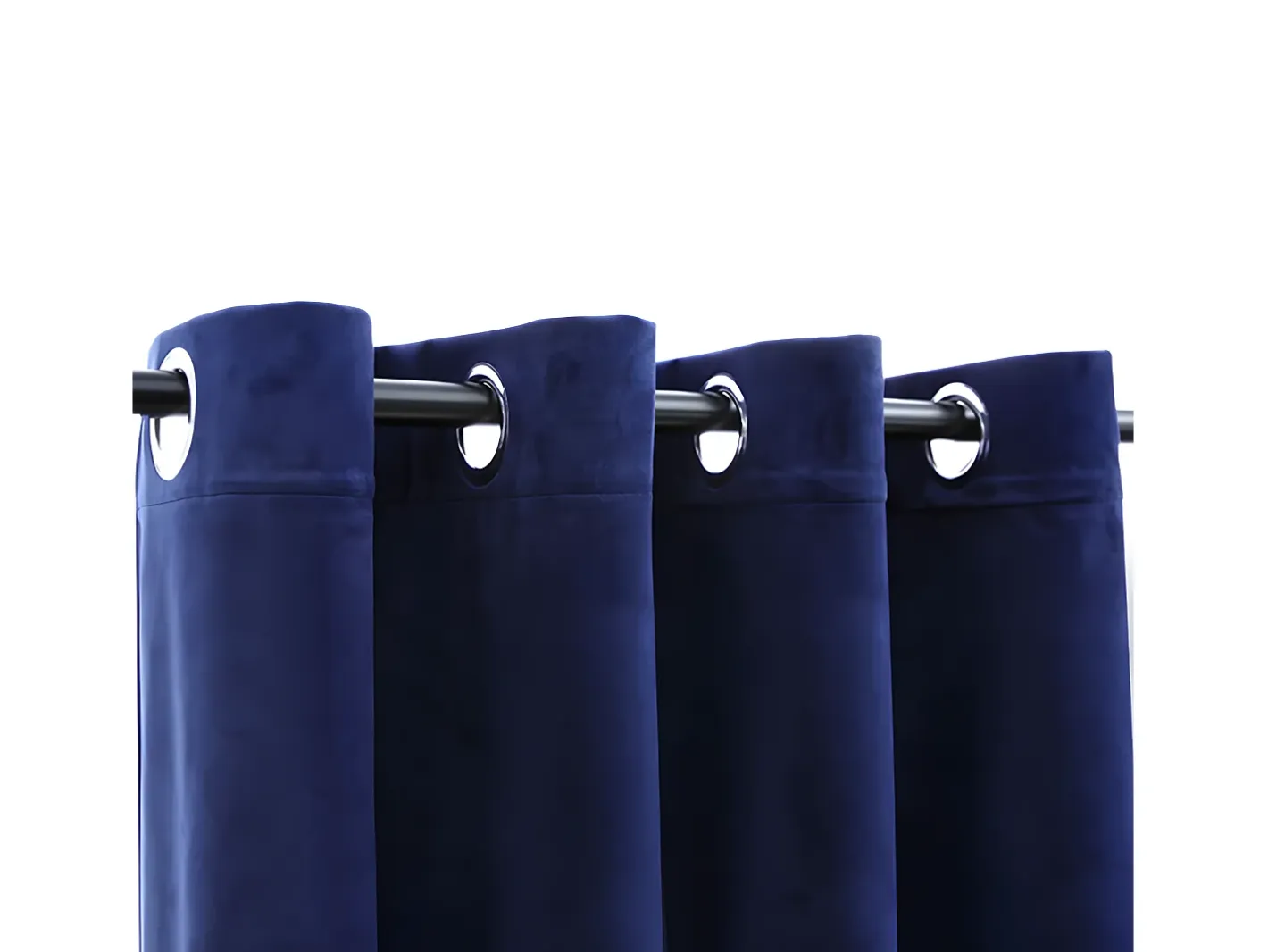 Cortinas opacas anillas 2 pzas terciopelo oscuro 140x225cm ES401023 Azul Hot