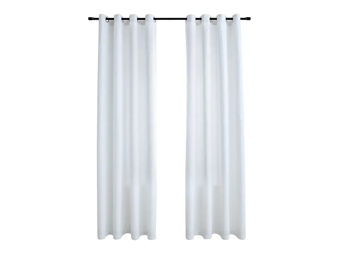 Cortinas opacas anillas de metal 2 pzas crudo 140x225 cm ES932118 Blanco Clearance