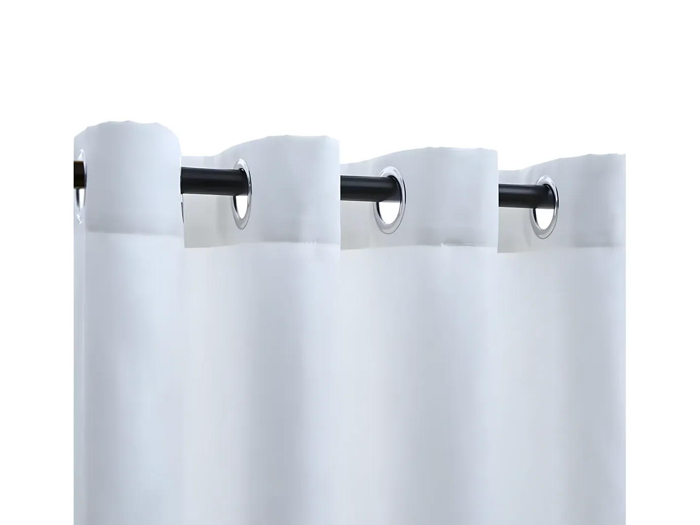 Cortinas opacas anillas de metal 2 pzas crudo 140x225 cm ES932118 Blanco Clearance