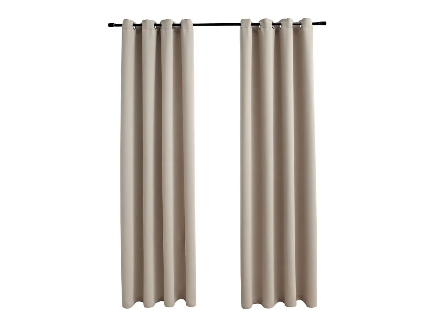 Cortinas opacas con anillas de metal 2 uds 140x225 cm ES679142 Beige Outlet