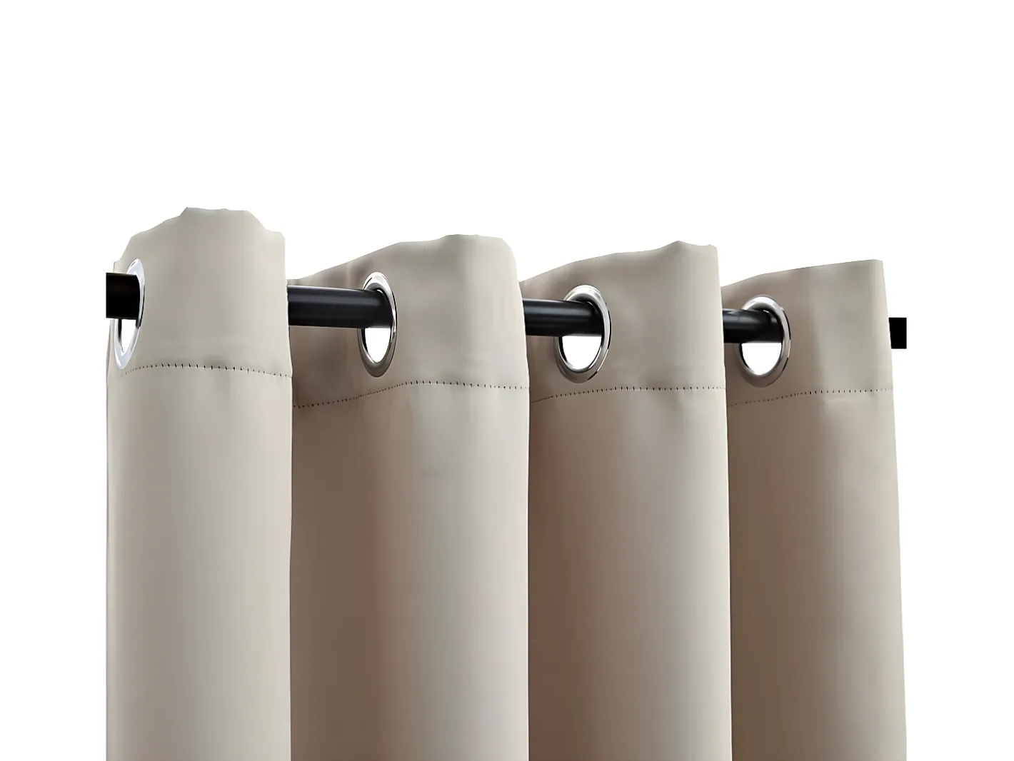 Cortinas opacas con anillas de metal 2 uds 140x225 cm ES679142 Beige Outlet
