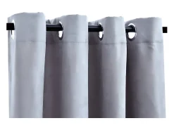 Clearance Cortinas opacas con anillas de metal 2 piezas 140x225 cm ES275140 Gris