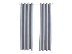 Clearance Cortinas opacas con anillas de metal 2 piezas 140x225 cm ES275140 Gris