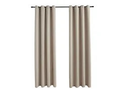 Cortinas opacas con anillas de metal 2 piezas 140x245 cm ES843034 Beige Hot