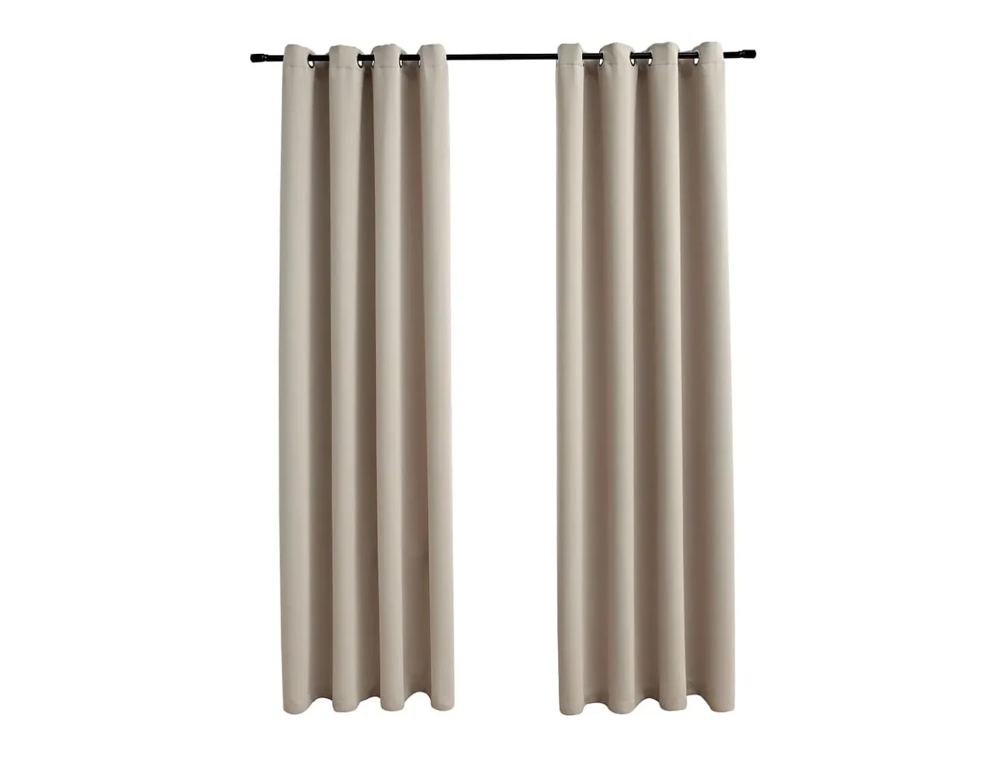 Cortinas opacas con anillas de metal 2 piezas 140x245 cm ES843034 Beige Hot