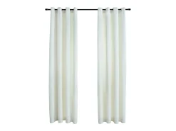 Best Cortinas opacas con anillas 2 uds terciopelo 140x225 cm ES241068 Crema