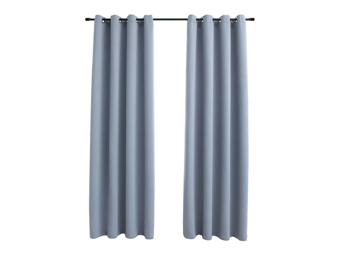 Cortinas opacas con anillas de metal 2 piezas 140x245 cm ES440229 Gris New