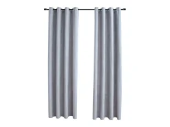 Discount Cortinas opacas con anillas de metal 2 pzs 140x175 cm ES160012 Gris