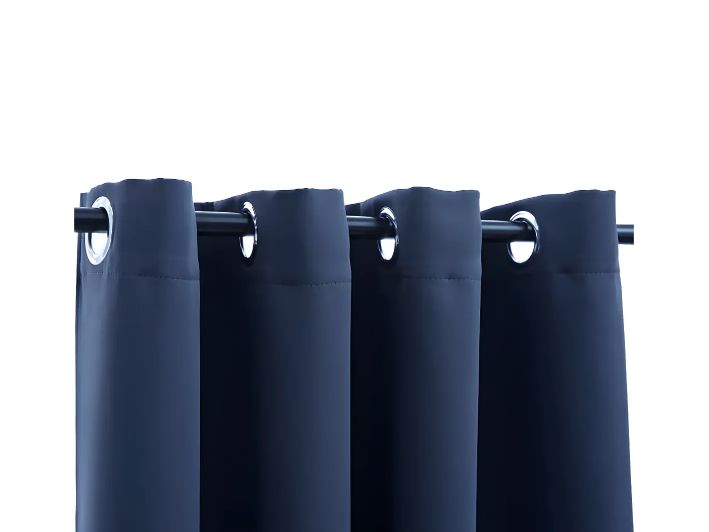 Cortinas opacas con anillas de metal 2 uds 140x175 cm ES444798 Azul New