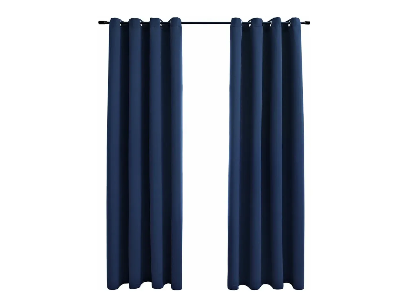 Cortinas opacas con anillas de metal 2 uds 140x175 cm ES444798 Azul New
