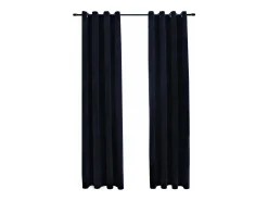Cortinas opacas con anillas 2 pzas terciopelo 140x225 cm ES679742 Negro Hot