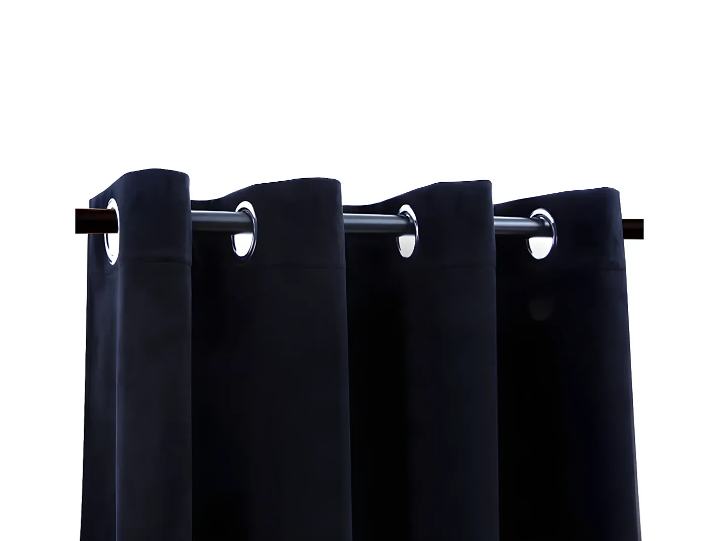 Cortinas opacas con anillas 2 pzas terciopelo 140x225 cm ES679742 Negro Hot