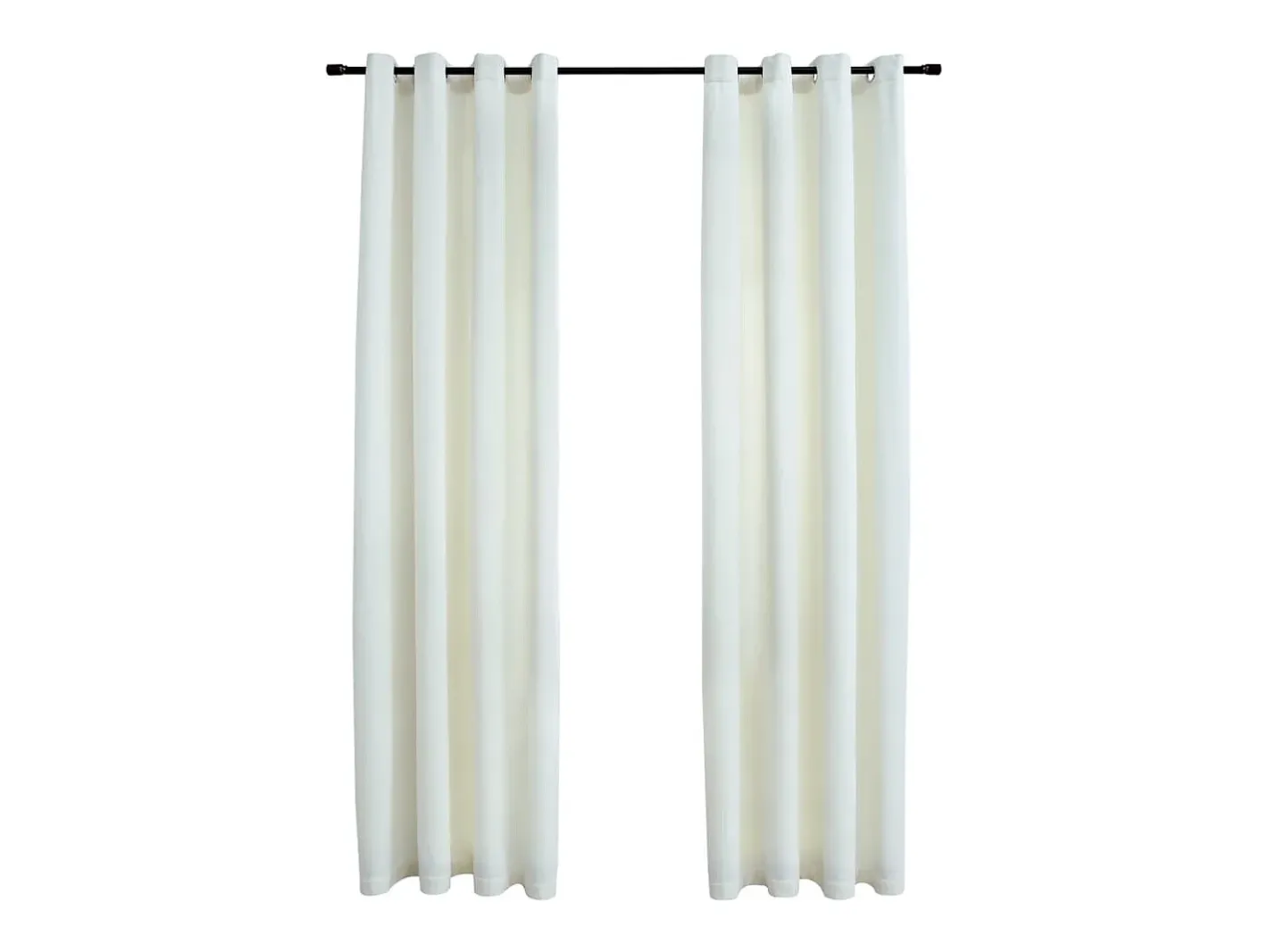 Hot Cortinas opacas con anillas 2 pzas terciopelo 140x245 cm ES243536 Crema