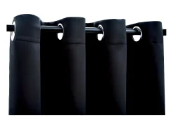 Online Cortinas opacas con anillas de metal 2 piezas 140x245 cm ES287977 Negro