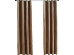 Cortinas opacas con anillas 2 uds terciopelo 140x175 cm ES201609 Beige Outlet