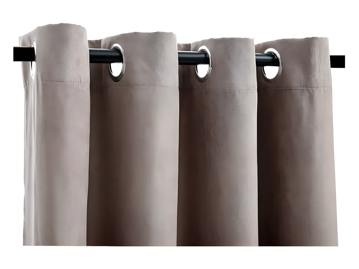 Cortinas opacas con anillas de metal 2 pzs gris 140x175 cm ES146143 Topo Discount