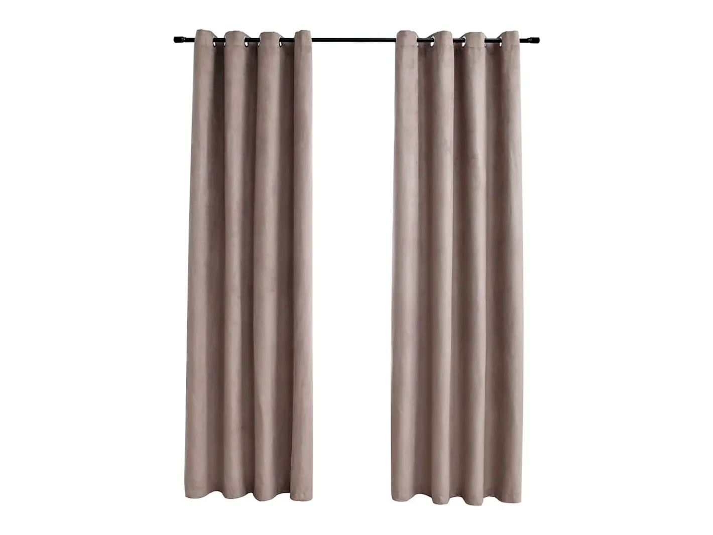 Cortinas opacas con anillas de metal 2 pzs gris 140x175 cm ES146143 Topo Discount