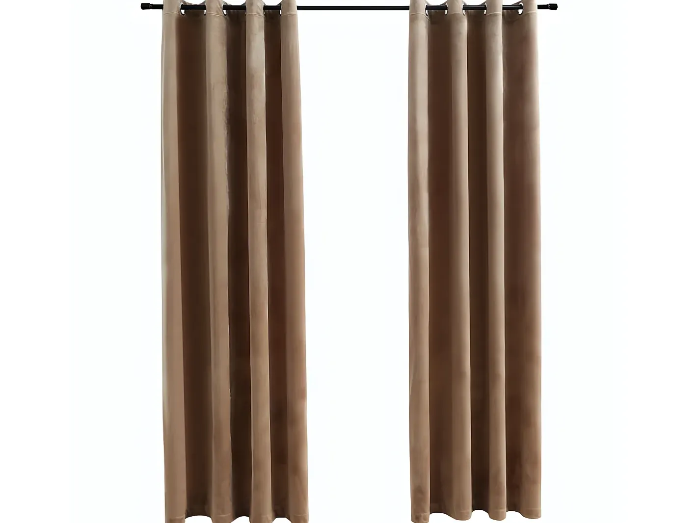 Cortinas opacas con anillas 2 pzas terciopelo 140x245 cm ES639829 Beige Sale