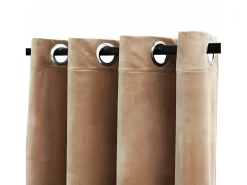 Cortinas opacas con anillas 2 pzas terciopelo 140x245 cm ES639829 Beige Sale