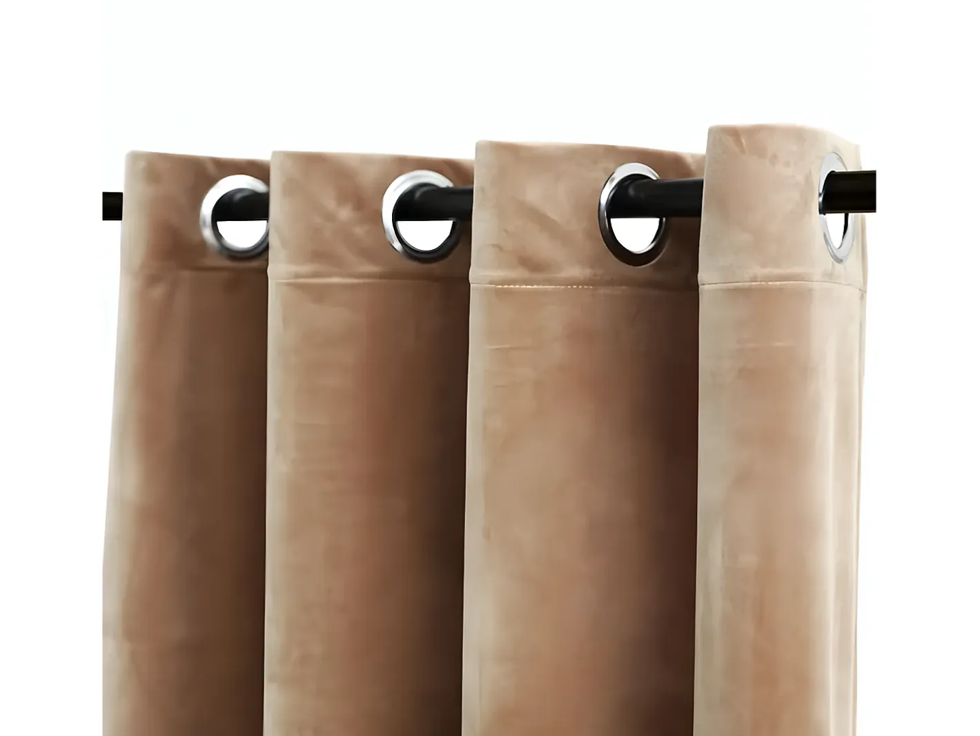 Cortinas opacas con anillas 2 pzas terciopelo 140x245 cm ES639829 Beige Sale