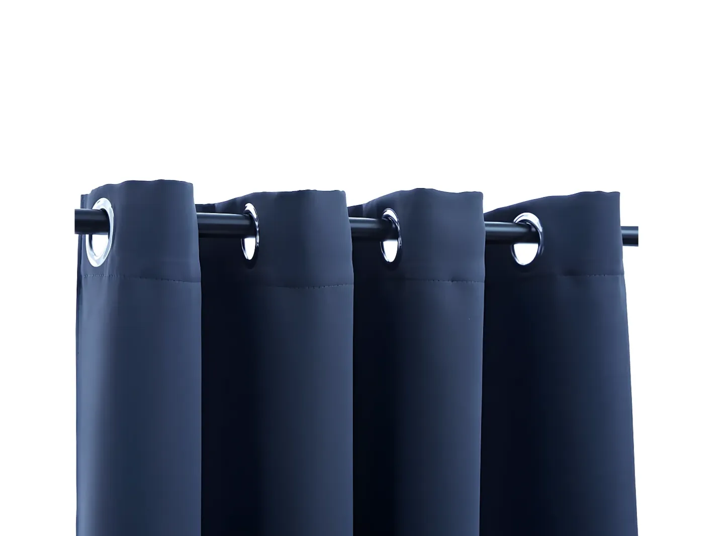 Cortinas opacas con anillas de metal 2 uds 140x245 cm ES108639 Azul Discount