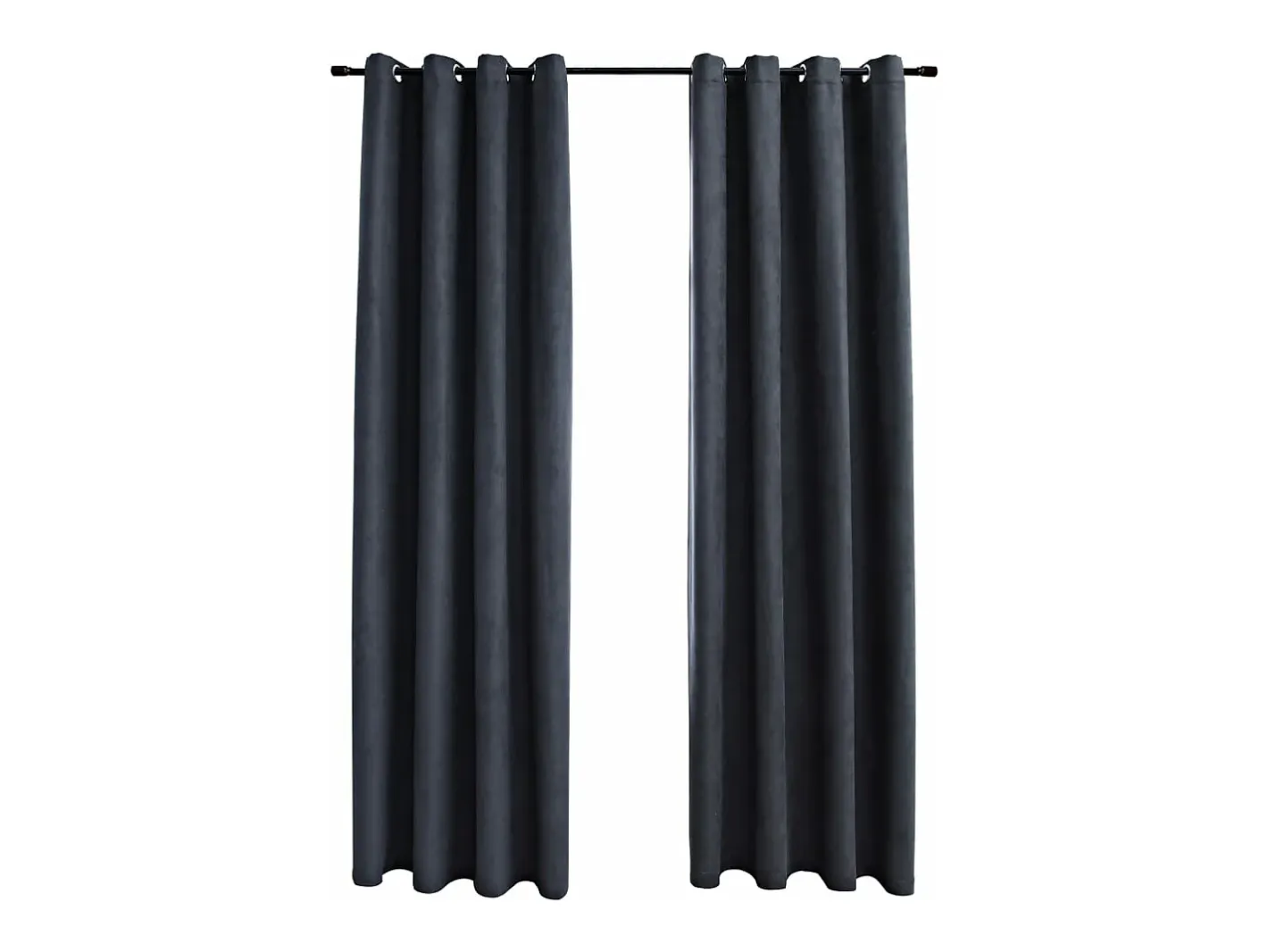Cortinas opacas con aros de metal 2 piezas antracita 140x245 cm ES568302 Gris antracita