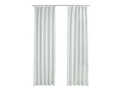Cortinas opacas con ganchos 2 piezas crudo 140x225 cm ES813451 Blanco