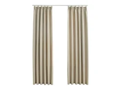 Cortinas opacas con ganchos 2 unidades 140x245 cm ES796537 Beige Sale