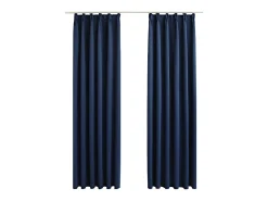 Ropa De Casa-Cortinas opacas con ganchos 2 unidades 140x245 cm ES421948 Azul