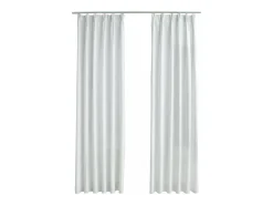 New Cortinas opacas con ganchos 2 piezas crudo 140x245 cm ES374600 Blanco