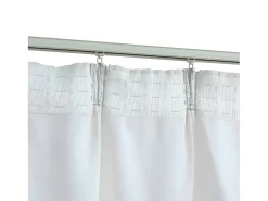 New Cortinas opacas con ganchos 2 piezas crudo 140x245 cm ES374600 Blanco