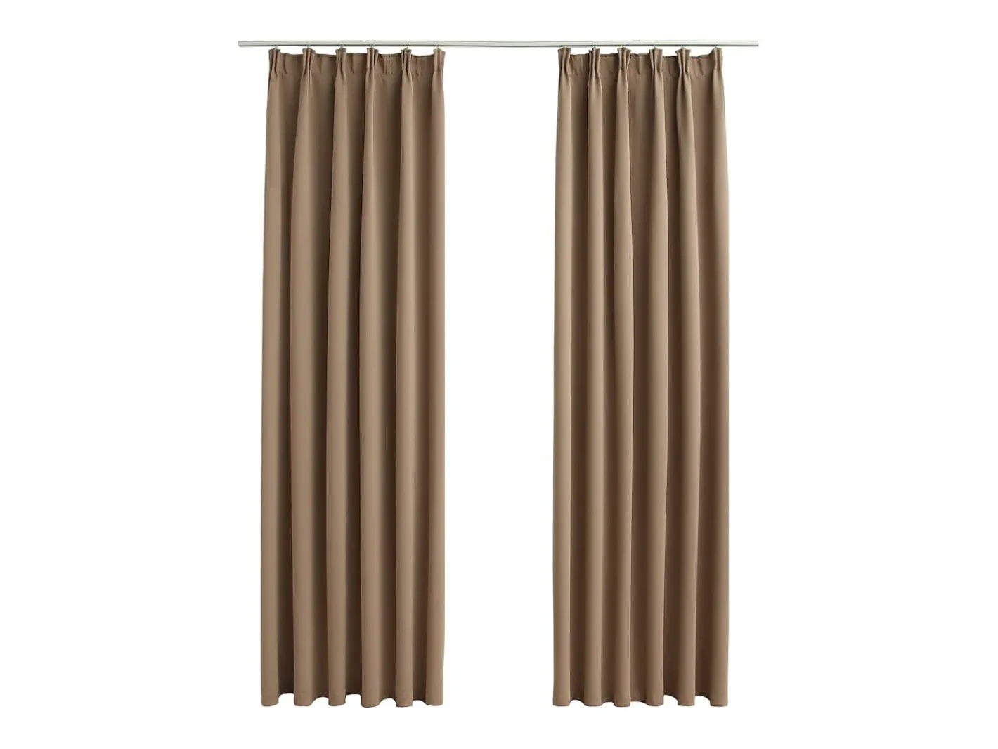 Cortinas opacas con ganchos 2 piezas gris 140x245 cm ES657895 Topo