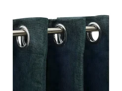Clearance Cortinas opacas con ojales look de lino 2 pzas 140x175 cm ES325729 Verde