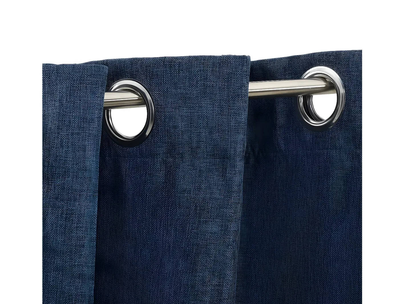 Cortinas opacas con ojales look de lino 2 pzas 140x225 cm ES170742 Azul New