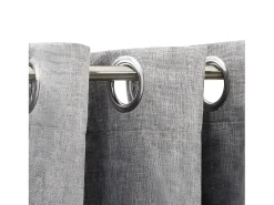 Cortinas opacas con ojales look de lino 2 pzas 140x245 cm ES306941 Gris