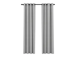 Cortinas opacas con ojales look de lino 2 pzas 140x245 cm ES306941 Gris