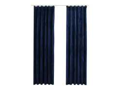 Cortinas opacas ganchos 2 pzas terciopelo oscuro 140x225cm ES142189 Azul Hot