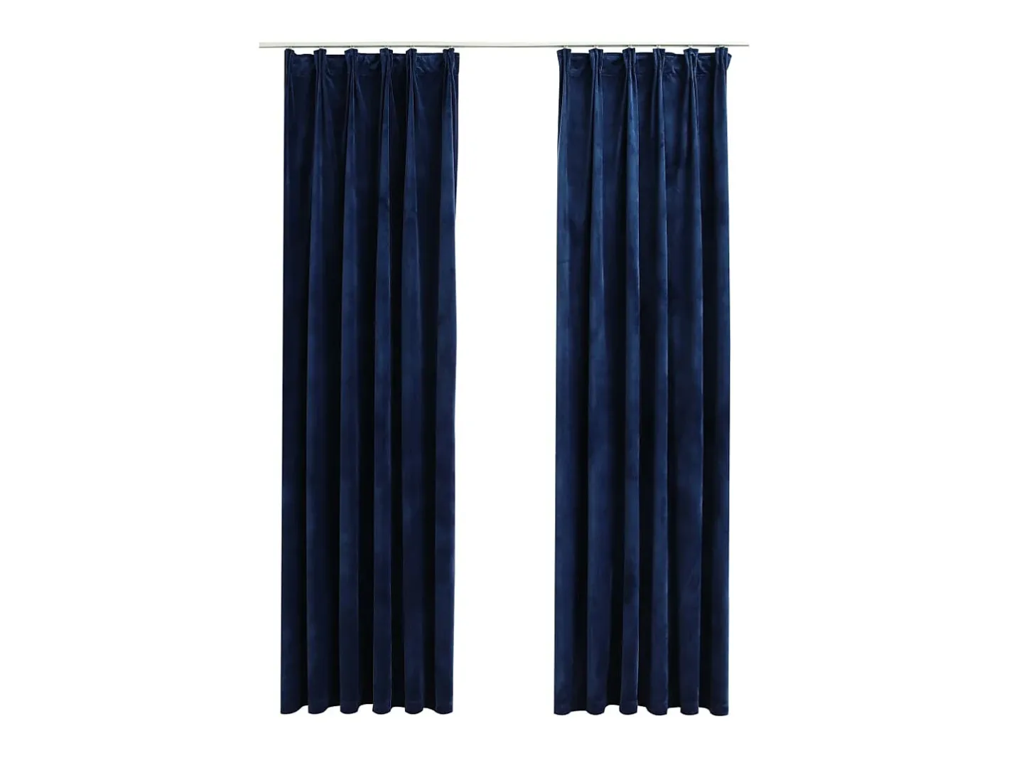 Cortinas opacas ganchos 2 pzas terciopelo oscuro 140x225cm ES142189 Azul Hot