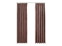 Hot Cortinas opacas ganchos 2 pzas terciopelo viejo 140x225 cm ES615396 Rosa