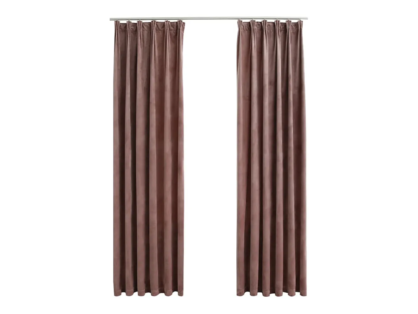 Hot Cortinas opacas ganchos 2 pzas terciopelo viejo 140x225 cm ES615396 Rosa