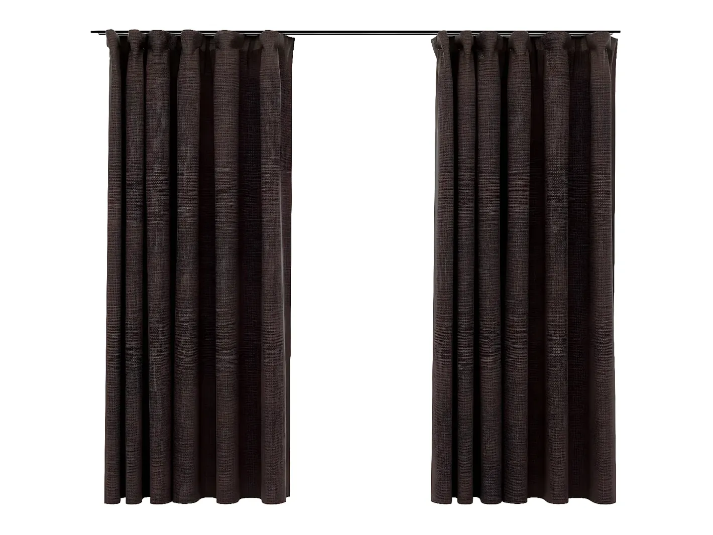 Best Cortinas opacas ganchos look de lino 2 pzs gris taupe 140x175cm ES125814 Topo