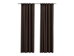 Best Cortinas opacas ganchos look de lino 2 pzs gris taupe140x245cm ES981047 Topo