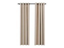 Ropa De Casa-Cortinas opacas ojales look de lino 2 pzas 140x245 cm ES506361 Beige
