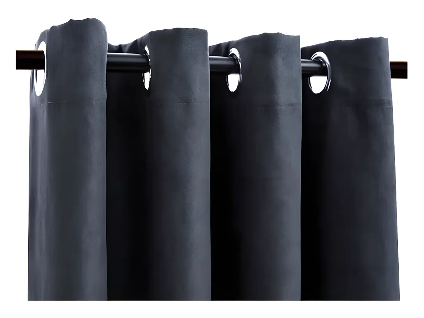 Hot Cortinas opacas y aros de metal 2 pzs 140x225 cm ES640254 Gris antracita