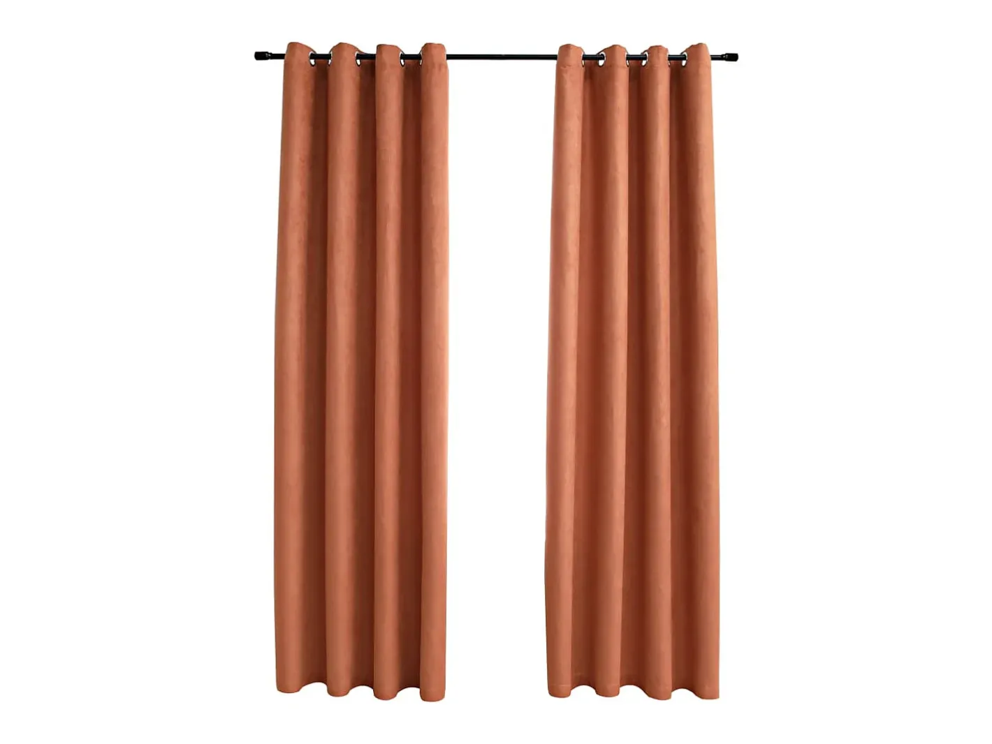 Hot Cortinas opacas y aros de metal 2 piezas color óxido 140x245 cm ES325168 Topo