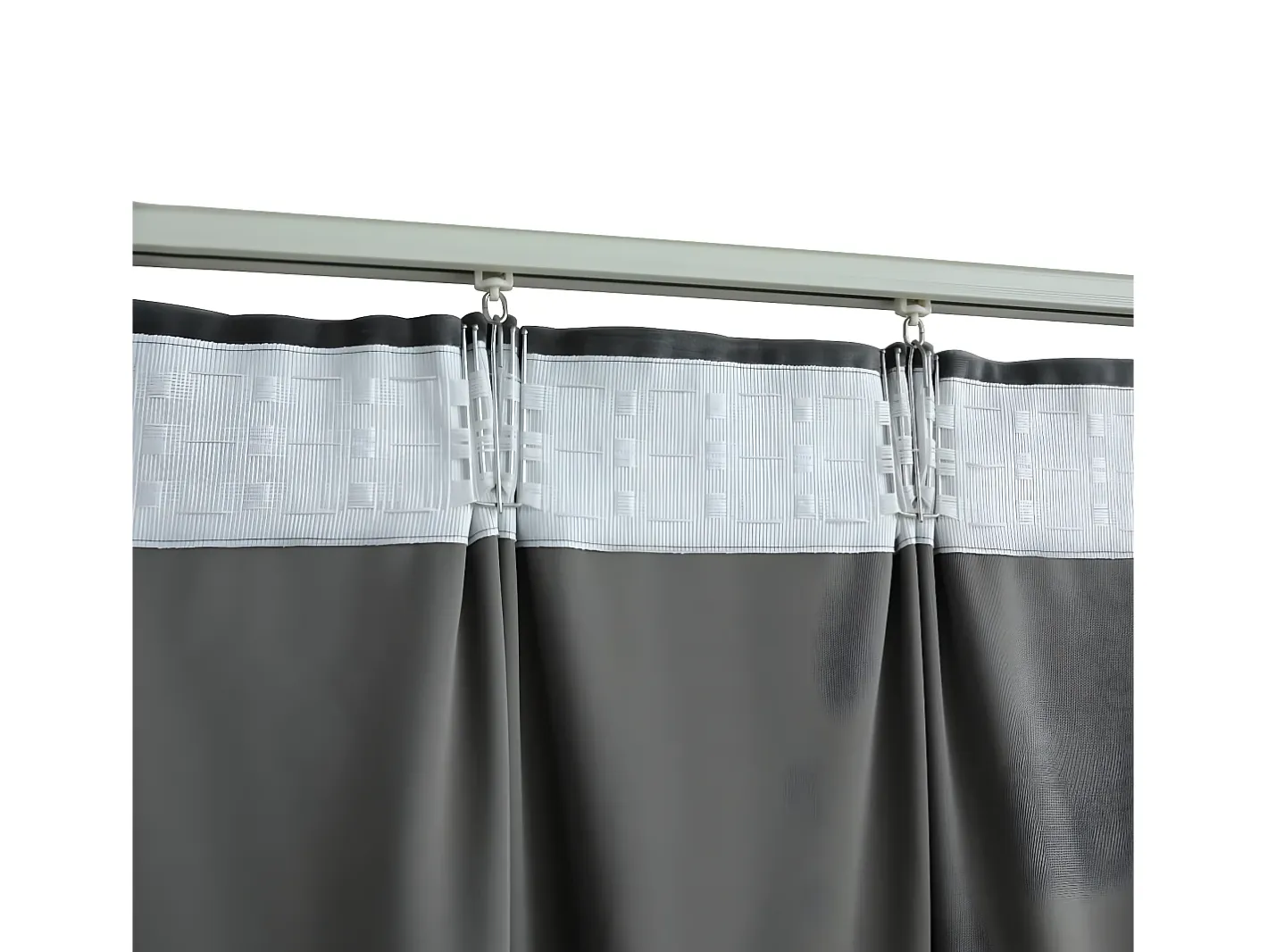 Outlet Cortinas opacas y ganchos 2 pzas terciopelo antracita 140x175cm ES957268 Gris antracita