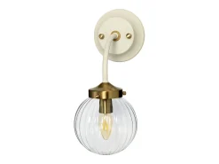 Aplique Para Pared-Cosmos Retro 1 Light Wall Light Globe Glasskärm Beige