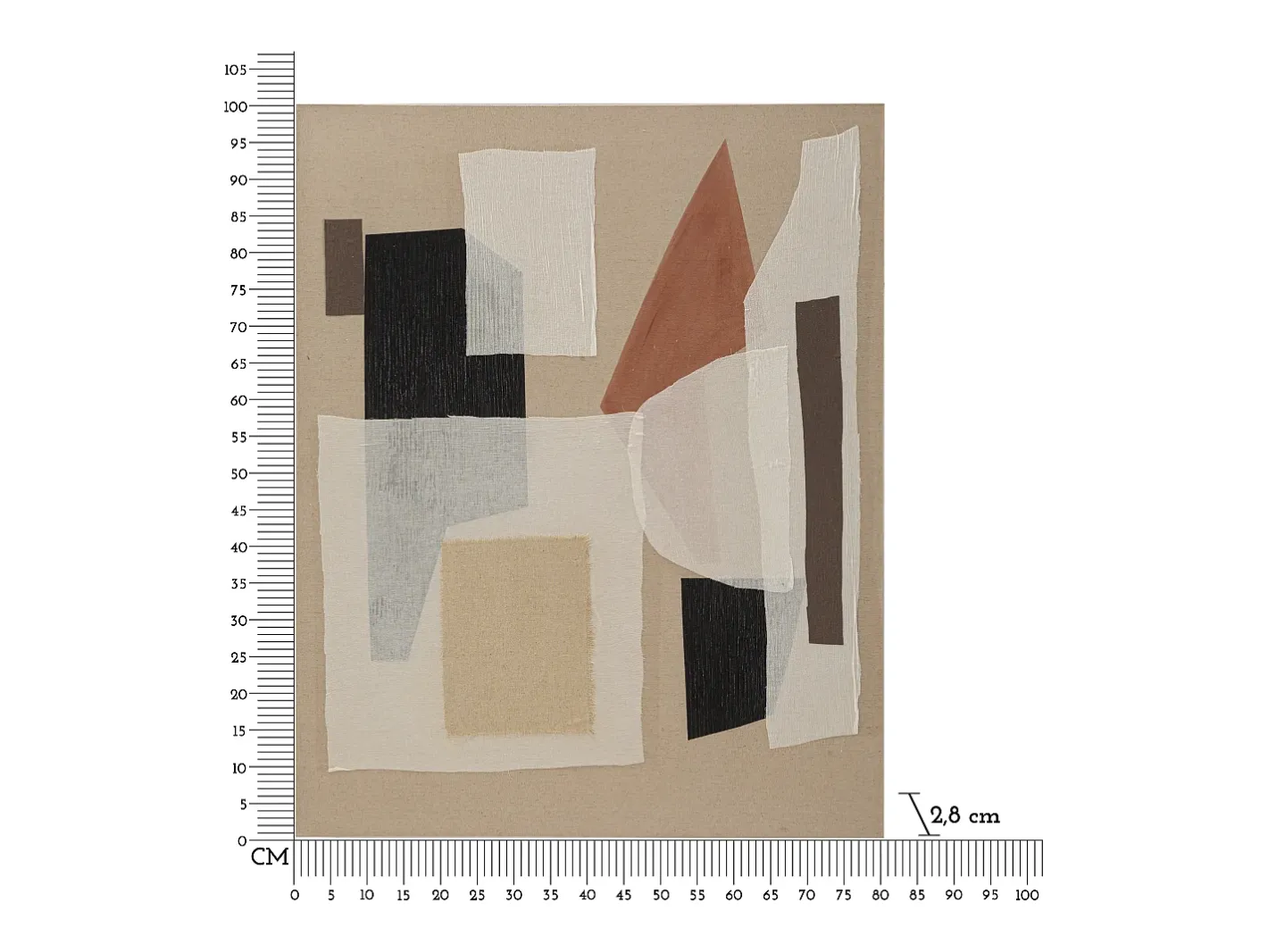 Cuadro abstracto pintado en lienzo estilo boho chic 100x80 cm Seyla Multicolor Outlet