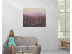 Clearance MCW Cuadro al óleo campo de flores pintado a mano Multicolor